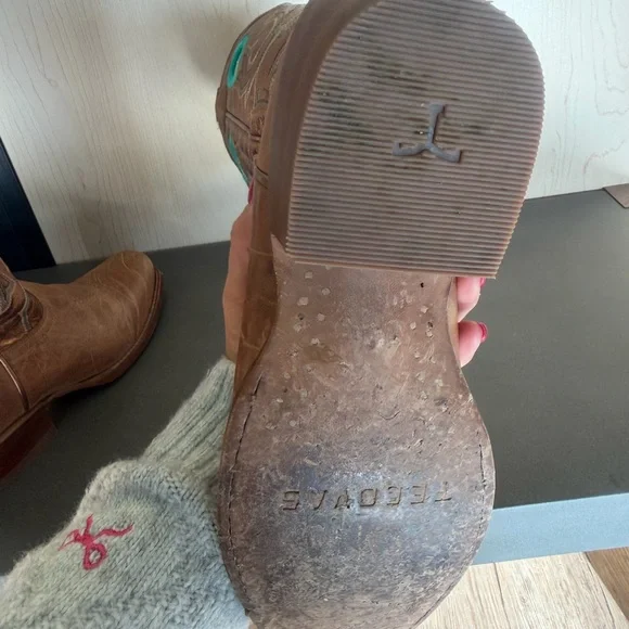 TECOVAS Brown Western Leather Boots size 7 - Picture 11 of 16